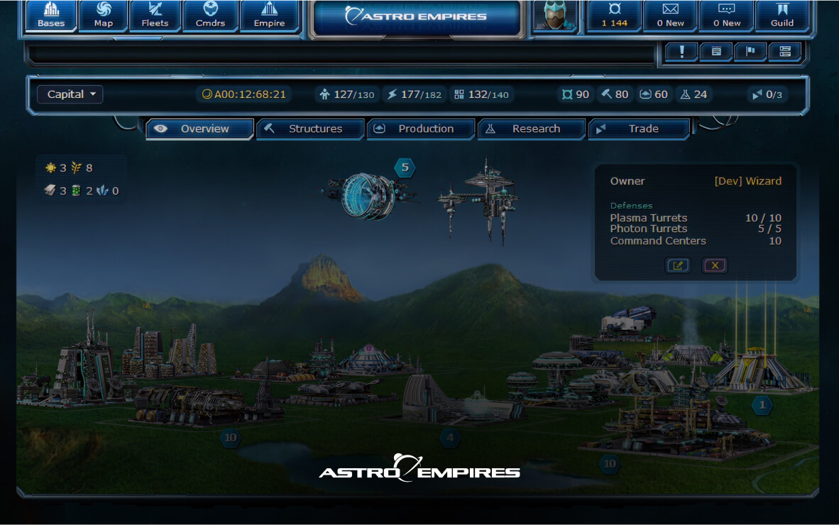 Capture d'écran de Astro Empires - Interface et design UX/UI