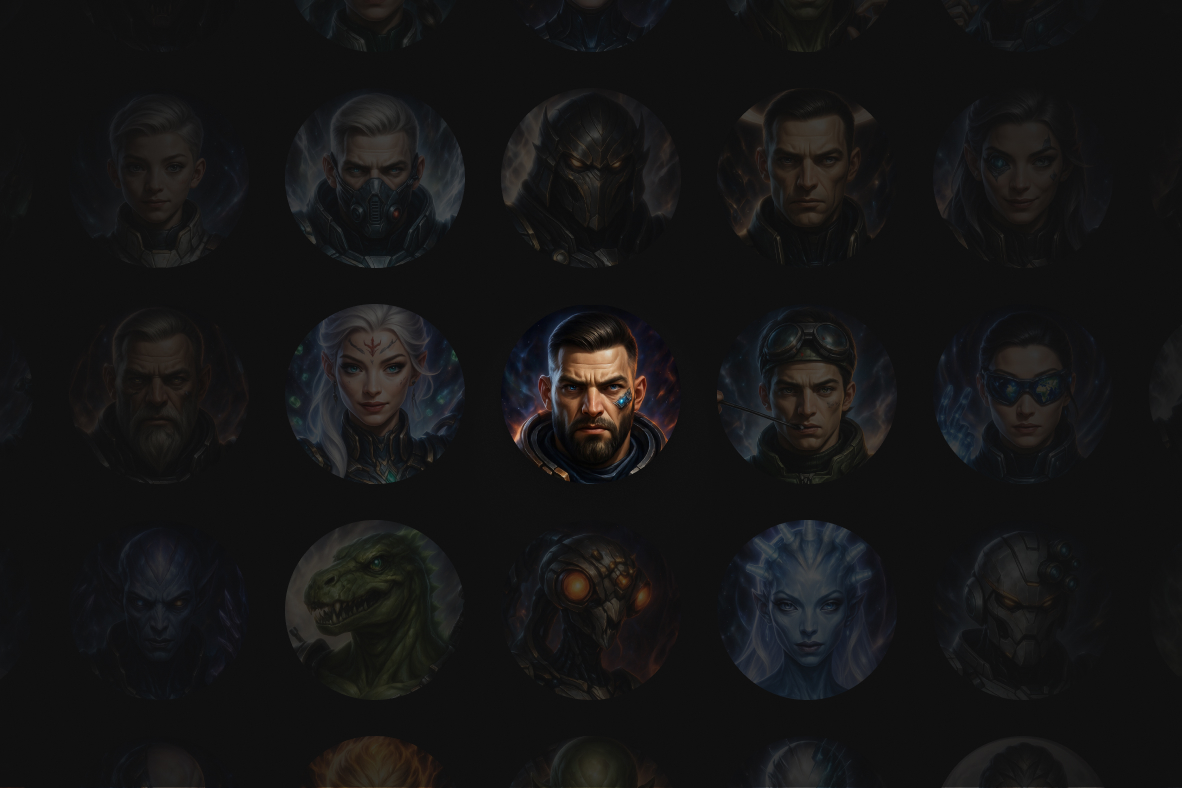 Capture d'écran de 48 avatars d'astro nova - Interface et design UX/UI