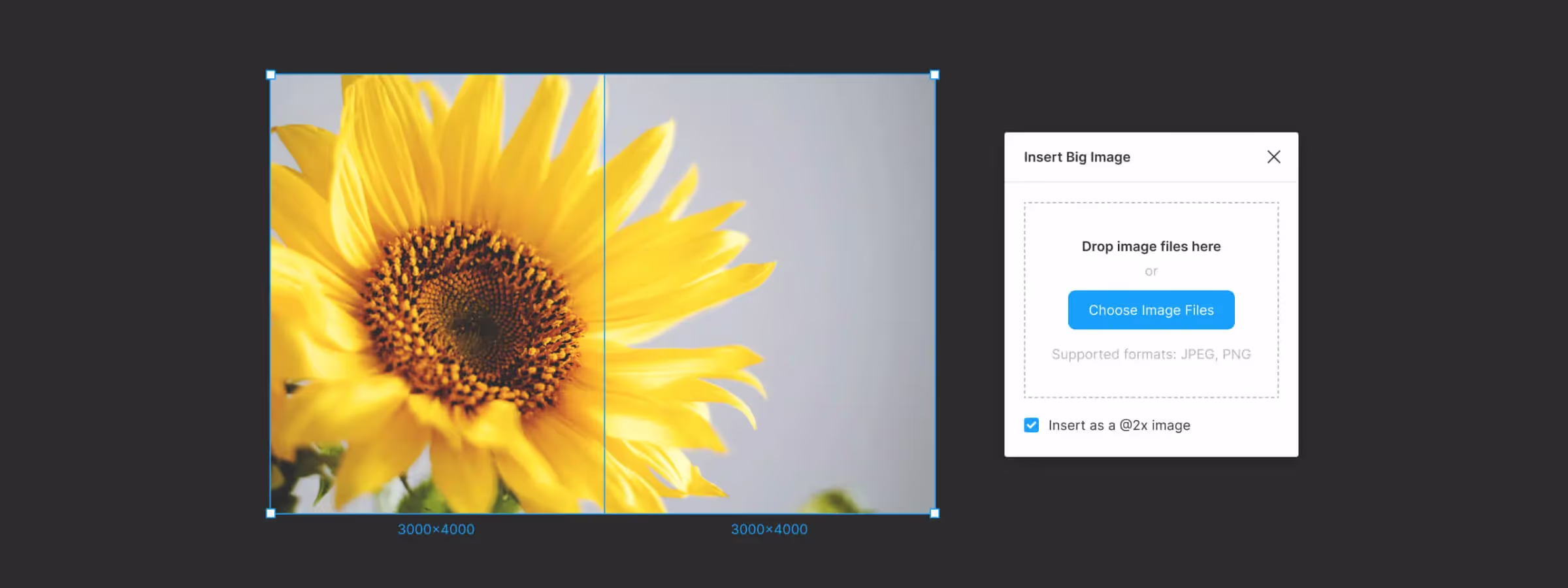 Utilisez le plugin "Insert Big Image" pour importer de grandes images depuis Figma